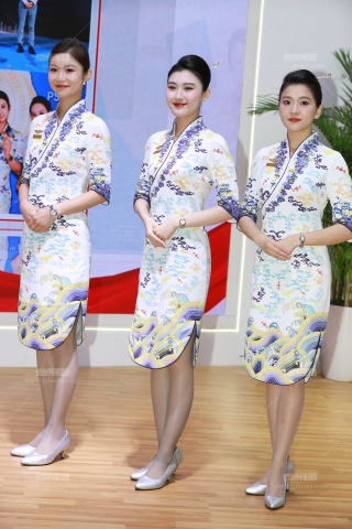 25旅交会青花瓷海天祥云旗袍海航空姐