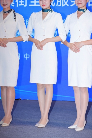 物业肉丝白高案场礼仪，丝袜光泽细腻