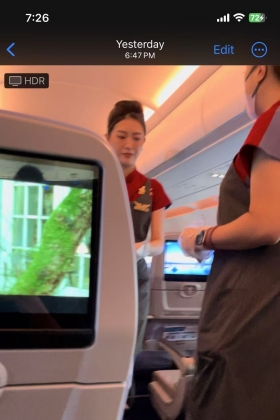 国内绝无仅有 台湾华航空姐灰丝机上拍摄